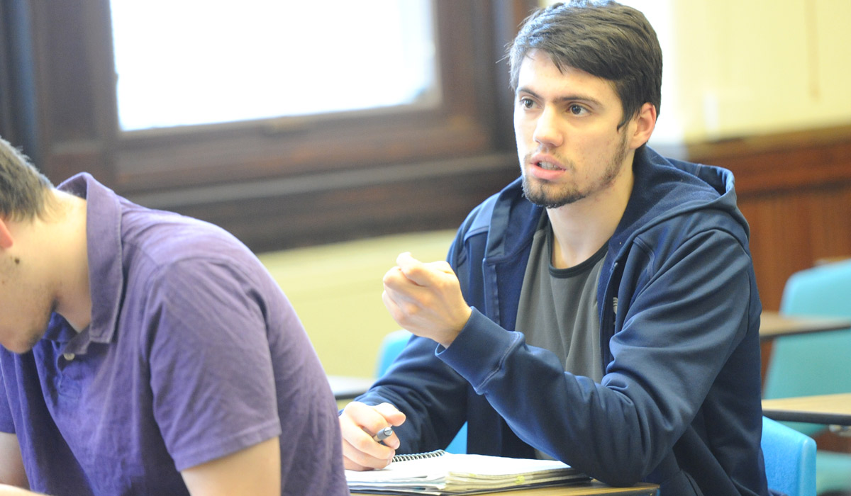 Student in class