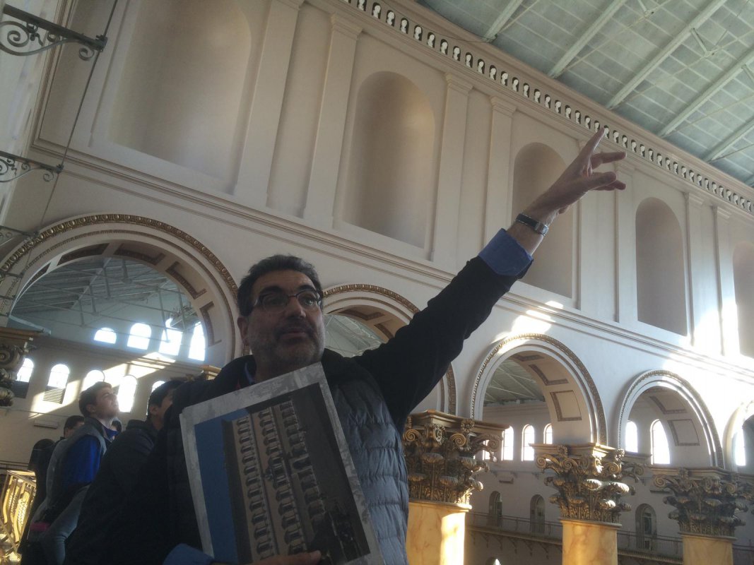 Tom Joseph from the National Building Museum telling the story behind the museum's empty alcoves.